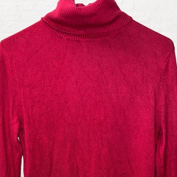 Cami International Turtleneck Red Silk‎ Cashmere Blend Womens Size Medium Top - Picture 4 of 8